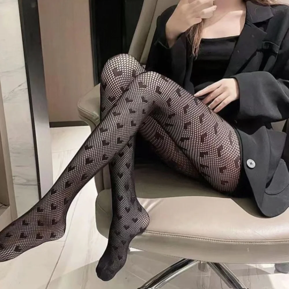 New! Fishnet Heart Stockings Tights